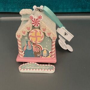Disney Gingerbread House Ornament with Pink and Blue